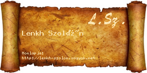 Lenkh Szolón névjegykártya